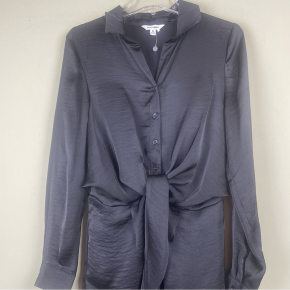 Steve Madden Black Front Tie Jumpsuit Has Pockets Size Medium - Picture 9 of 16